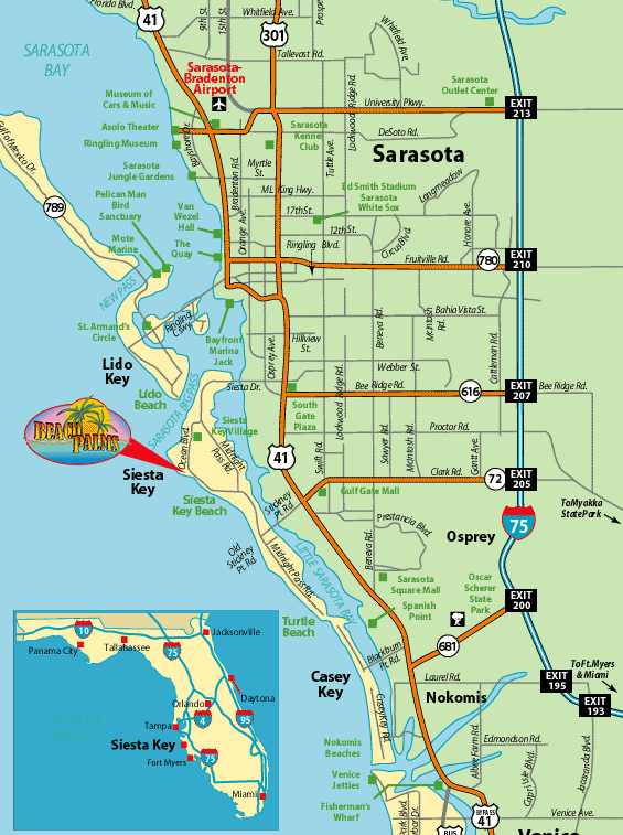 Siesta Key Florida Map